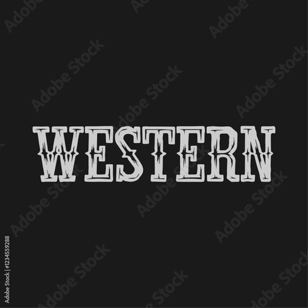 Fototapeta Western Text Written Typography Template Background Vector Illustration Wallpaper Featuring Cowboy, Ranch, Desert, Wild West, and Rustic Western Culture Themes