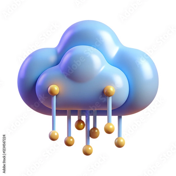 Fototapeta Cloud Computing 3D Icon cloud computing 3d icon technology cloud data