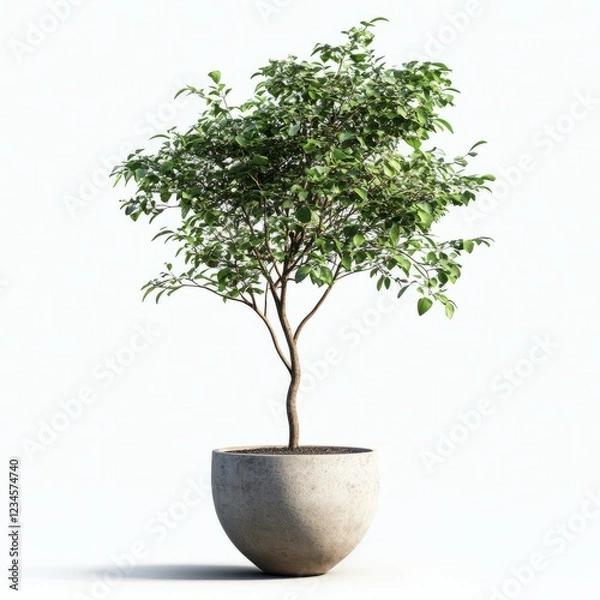 Fototapeta Pot thin tree isolated on white background