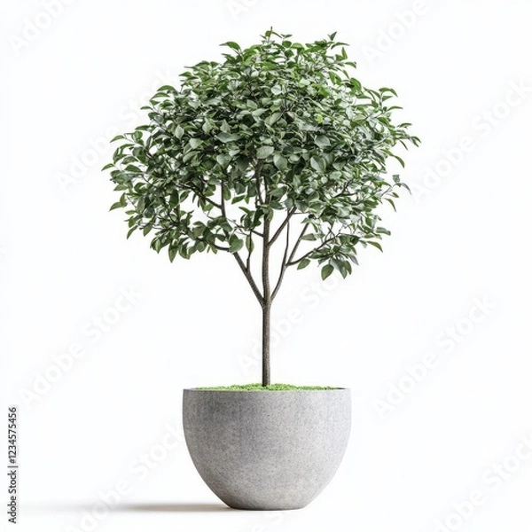 Fototapeta Pot thin tree isolated on white background