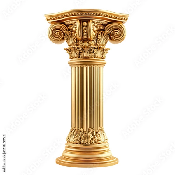 Obraz Golden column, Classic antique gold pillar