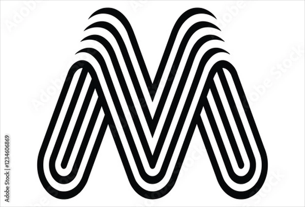 Obraz Elegant Letter M logo Vector Template Initial Letter M Logo Design. Creative And Modern M logo