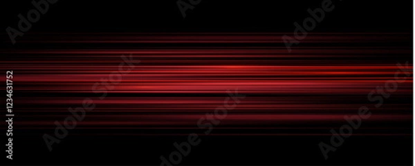 Fototapeta Abstract light effect line. Speed ??vector illustration, road. Laser beams isolated on black background. Png lens flash. Horizontal rays glowing in the dark.	