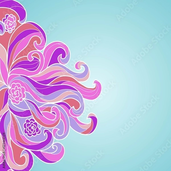 Fototapeta Hand drawn doodle colorful background, vector illustration.
