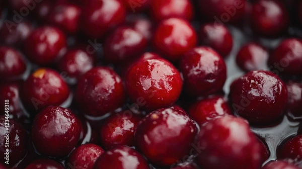 Fototapeta Fresh Cranberries in Water with a Glossy Finish