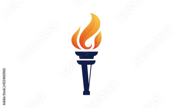 Fototapeta Sport Torch fire flame vector icon illustration design v.11