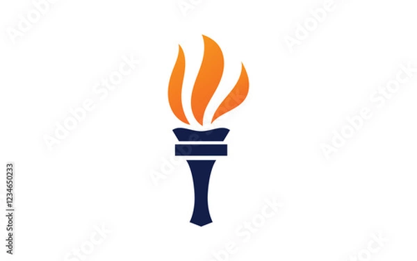 Fototapeta Sport Torch fire flame vector icon illustration design v.13