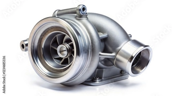 Obraz Turbocharger Displayed on a White Background for Clarity. Generative AI