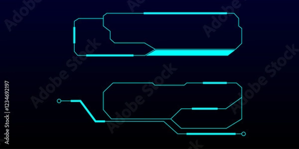 Fototapeta HUD futuristic information box concept modern. Bar infographic digital technology template. Vector illustration.