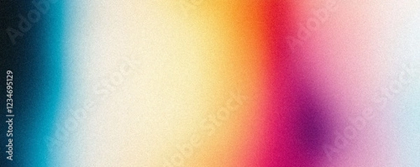Fototapeta A high grainy noisy colorful light gradient overlay with a mix of warm and cool hues, suitable for modern and artistic compositions.