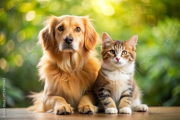 Fototapeta cat and puppy