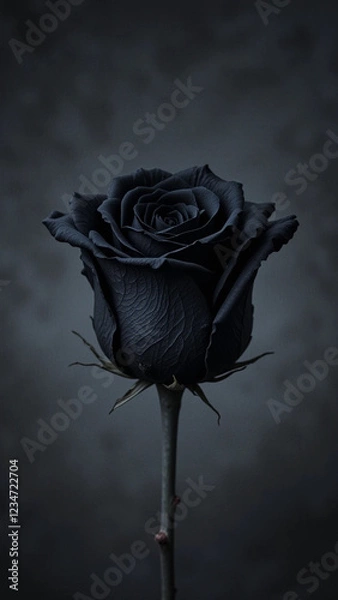 Obraz Black rose in dark setting