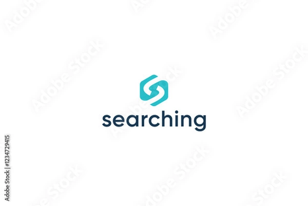 Fototapeta Letter S modern hexagonal green colour searching logo