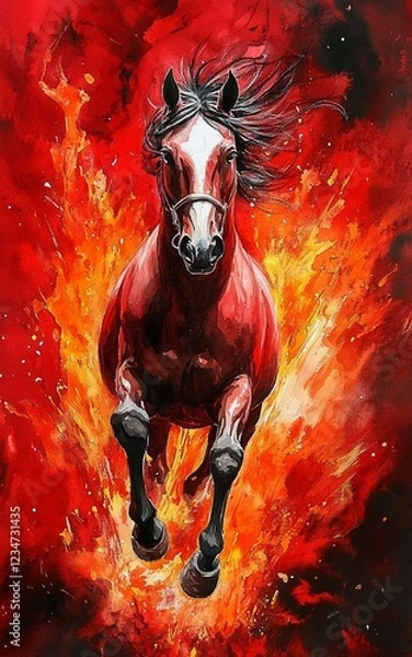 Fototapeta 불꽃 말