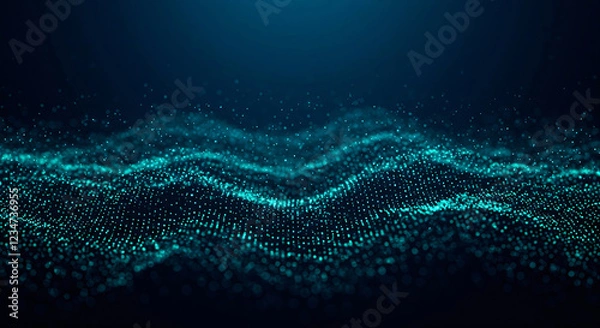 Fototapeta Abstract Blue Particle Wave background