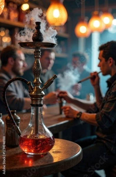 Obraz hookah on the table, hookah bar, people smoking hookah