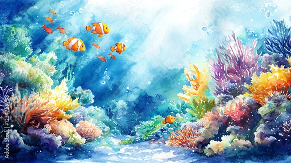 Fototapeta coral reef in the sea