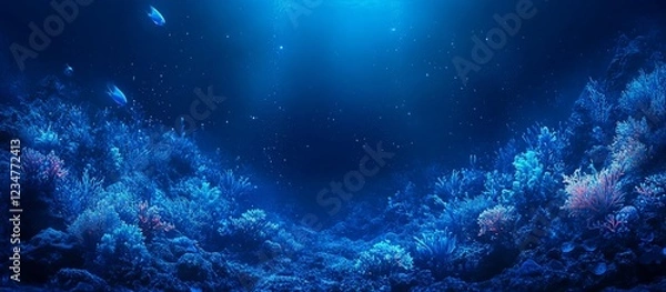 Fototapeta Enthralling Underwater Scene: Vibrant Coral Reef with Fish