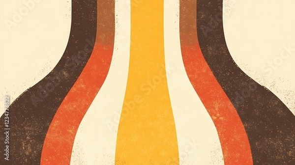 Obraz Retro curved colored stripes for background design