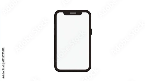 Fototapeta Smartphone mockup, blank screen, white background, app design, website template