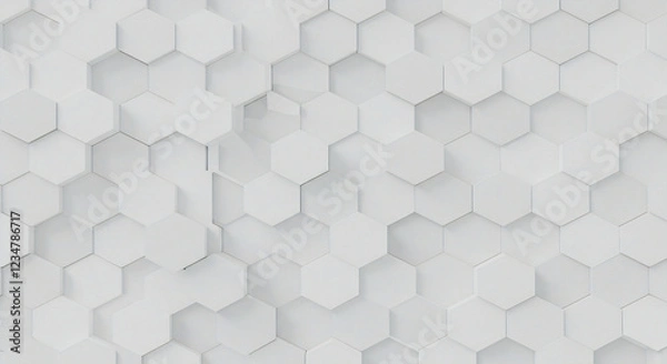 Fototapeta White Hexagonal Pattern background