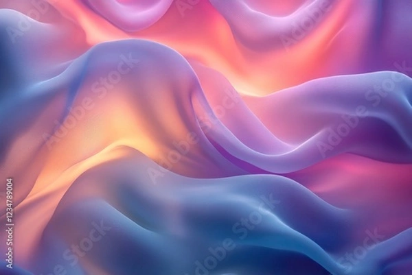 Fototapeta Swirling fabric textures in vibrant hues create a captivating visual experience in an abstract composition