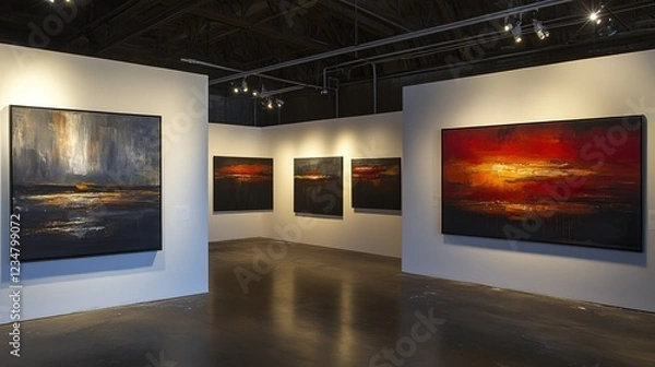 Fototapeta Gallery showcasing abstract landscapes, industrial setting