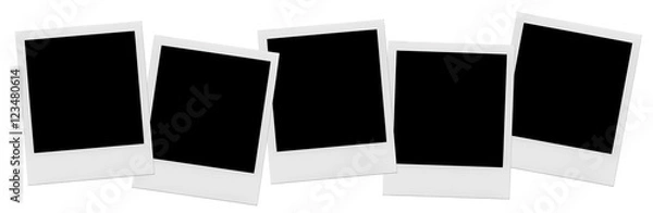 Fototapeta Puste zdjęcia polaroid z rzędu