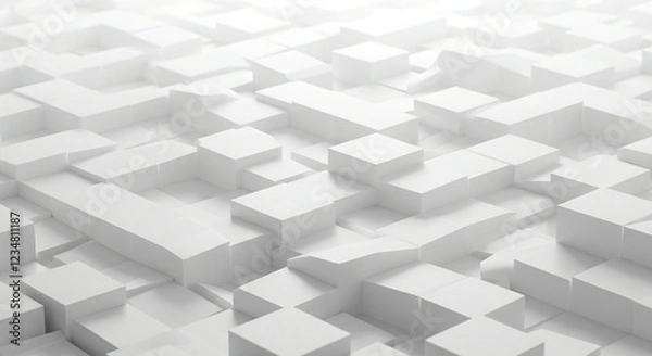 Fototapeta White Abstract Blocks background