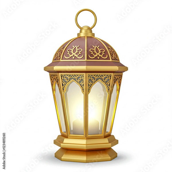 Fototapeta Ramadan antique lamp isolated on white background