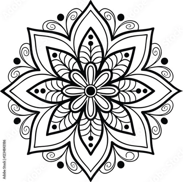 Obraz Creative Mandala line art element design