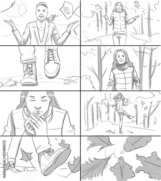 Obraz Autumn storyboard
