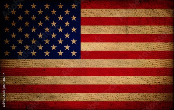 Fototapeta usa flag on grungy background