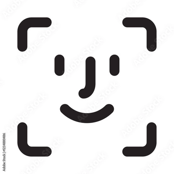 Fototapeta Face id icon Isolated flat vector in outline