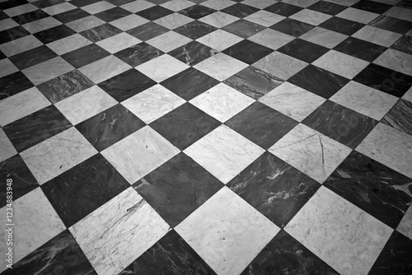 Obraz Abstract Background. Old Marble checkered floor