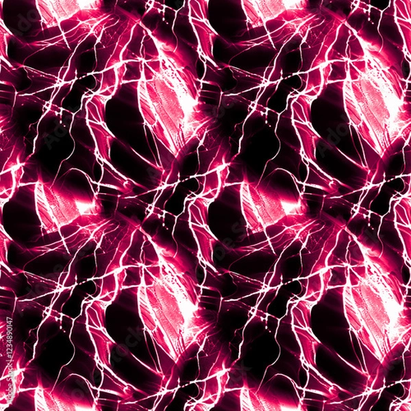 Fototapeta Free Water Color. Coral Oily Pattern. Red Watercolor Diffusion. Handmade Marble Texture. Abstract Background Wawe. Pink Stained Glass Making.