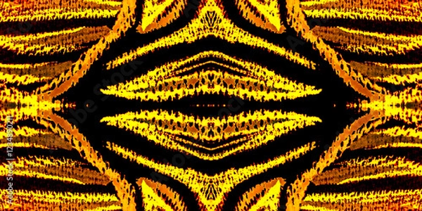 Fototapeta Fire Ethnic Animals. Tiger Print Repeat. Zebra Ink. Black Abstract Leopard Pattern. Black Seamless Zebra Print. Passion Zebra Stripe Background.