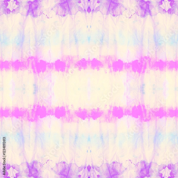 Fototapeta Rustic Tie Dye. Colorful Seamless Stripe