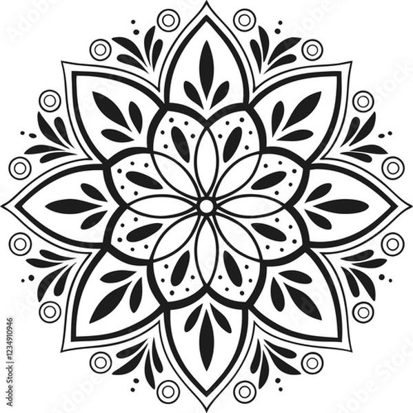 Obraz Mandala Design art work silhouette vector illustration