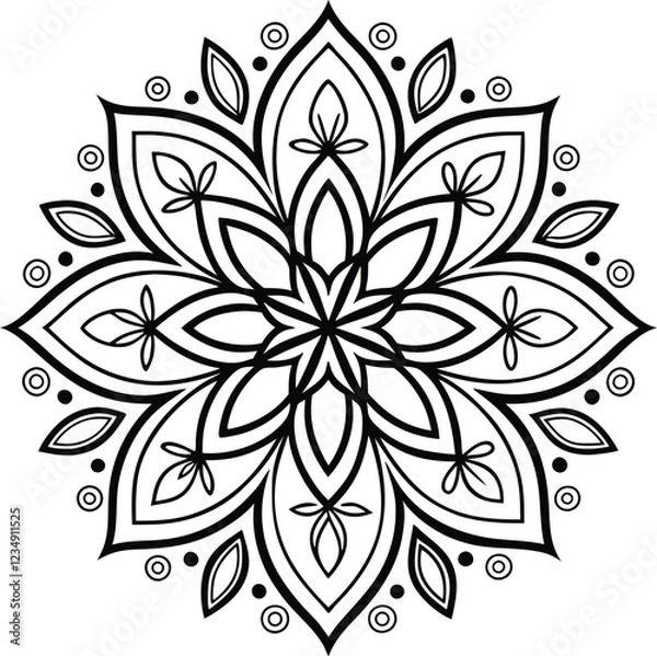 Obraz Mandala Design art work silhouette vector illustration