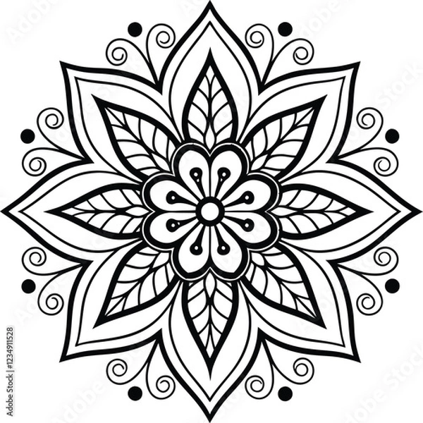 Obraz Mandala Design art work silhouette vector illustration