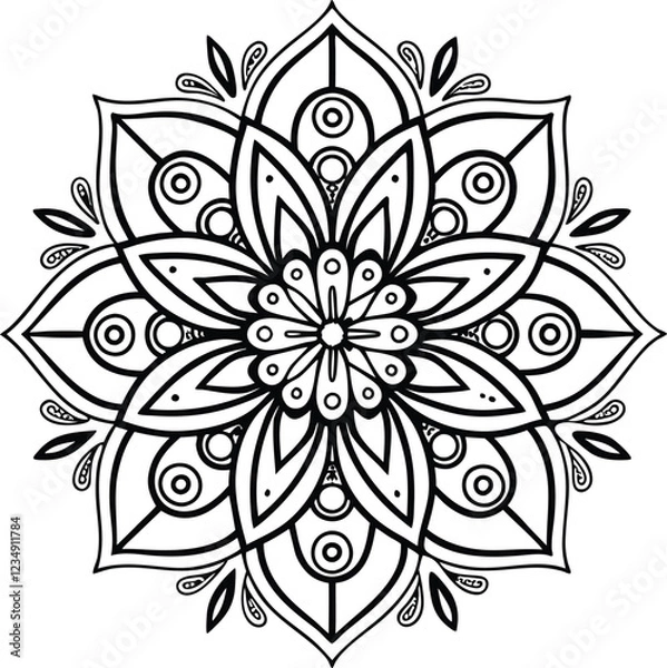 Obraz Mandala Design art work silhouette vector illustration