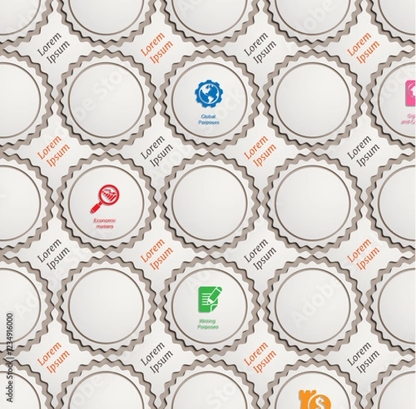 Fototapeta Circular Badge Pattern Infographic Design Elements
; seamless pattern
