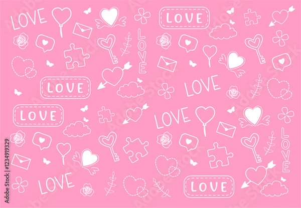 Fototapeta Seamless pattern for valentine's day