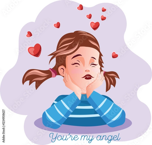 Obraz Vector illustration of romantic girl