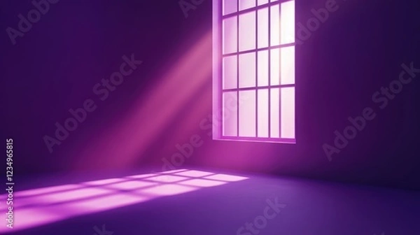 Fototapeta Purple background with abstract light from the window for product presentation