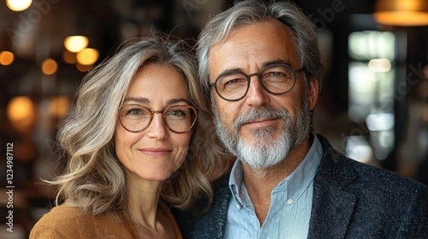 Fototapeta Mature Couple Portrait Showing Affection and Style
