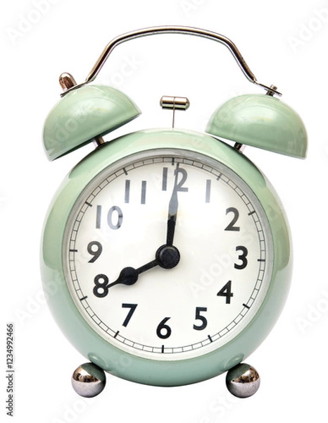 Fototapeta Green color Alarm clock isolated with no background PNG