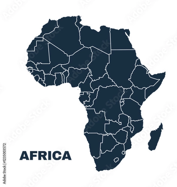 Fototapeta Africa map flat border outline vector