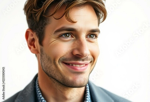 Fototapeta Stylish man with modern outfit and relaxed expression